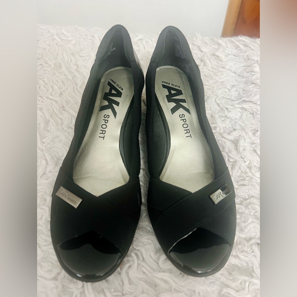 Anne Klein Sport Black Peep Toe Heels